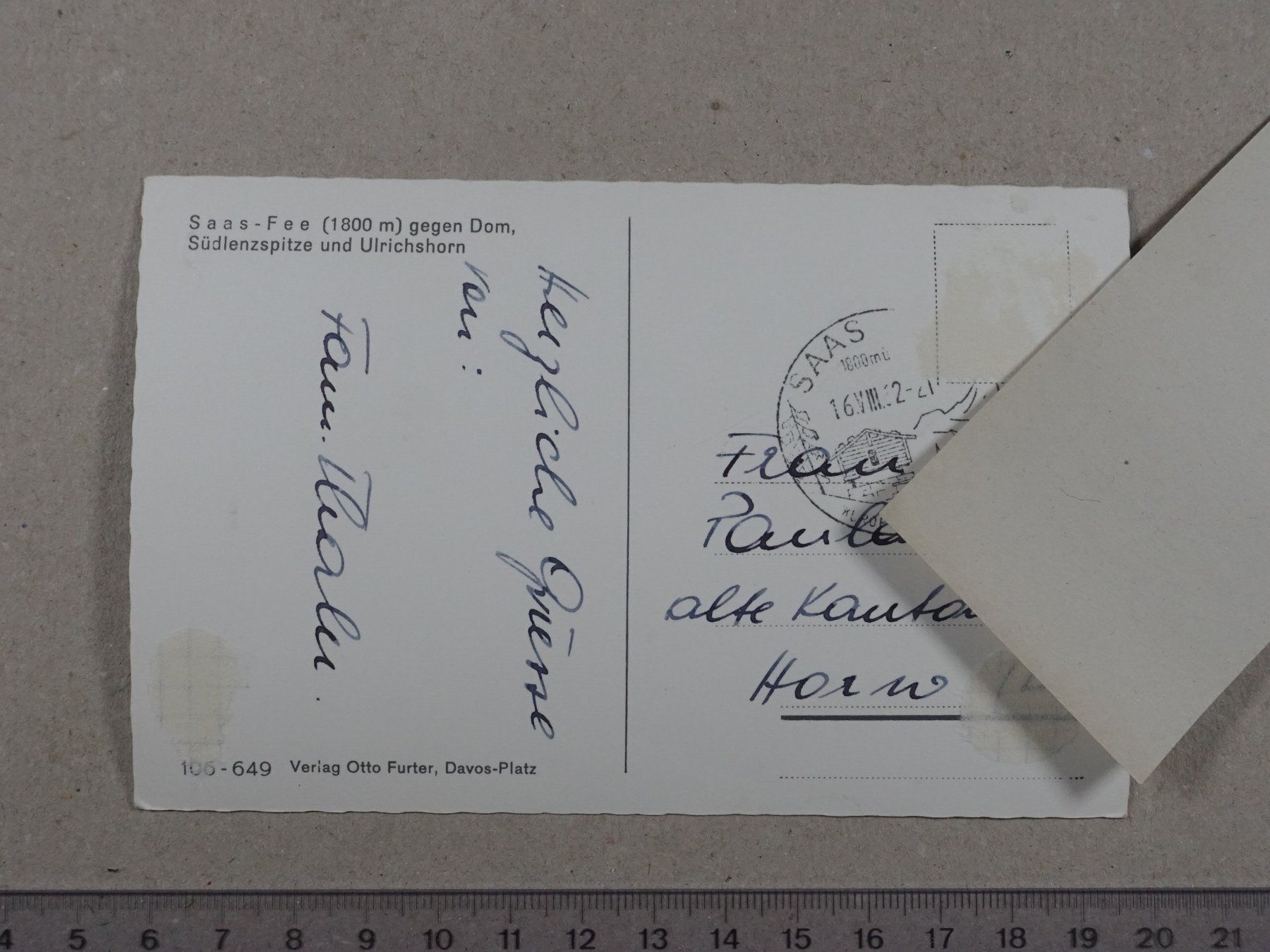 Ansichtskarten: Saas - Fee, gegen Dom, 1962 – Defekt aus Lenzburg von fh1 1
