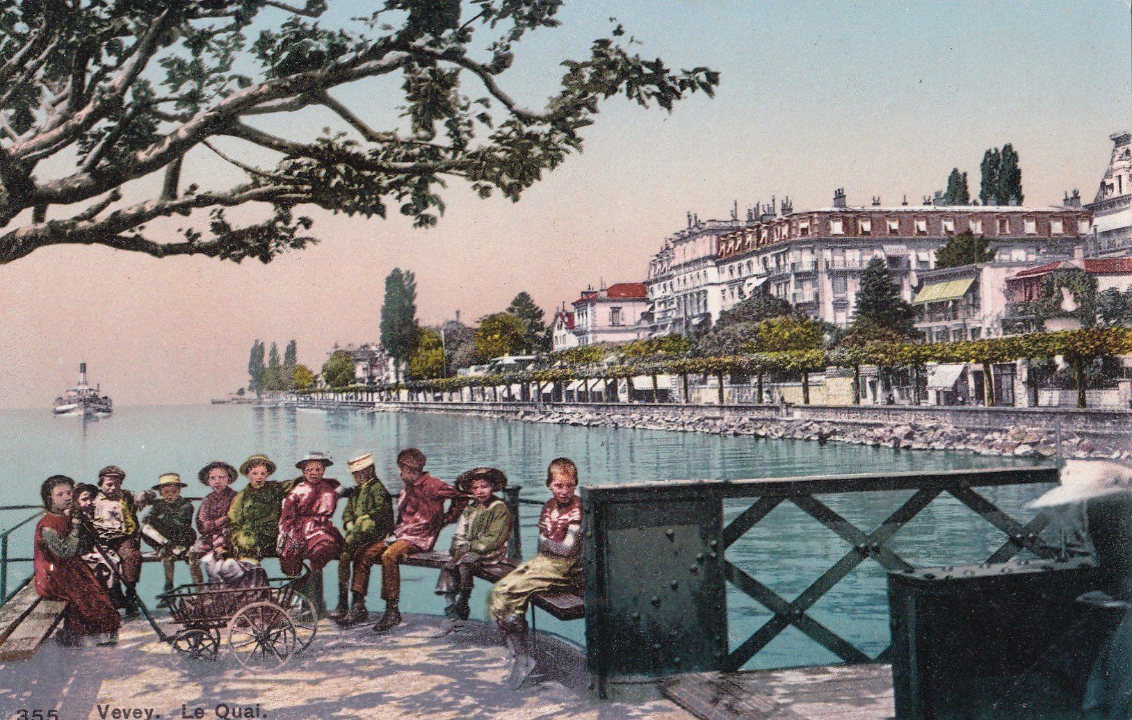 Cartoline postali: Vevey Le Quai mit Kindern – Usato da Olten venduto da clotaldi