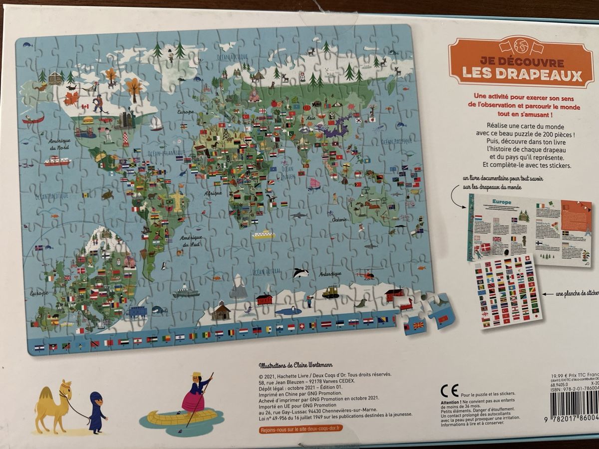 Puzzle: Puzzle, Les Drapeaux, 200 pieces – Nuovo (secondo la descrizione) da Muri b. Bern venduto da AnshaR 1