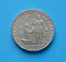 Münze Tschechoslowakei 100 Kronen 1948 Silber