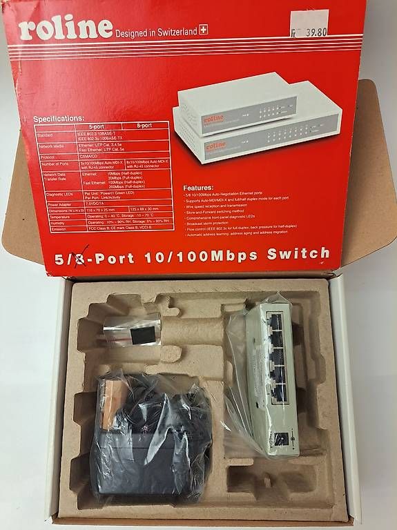Hub & Switch: Roline Ethernet Switch Box 5-Ports – Usato da Gutenswil venduto da urs_55ng