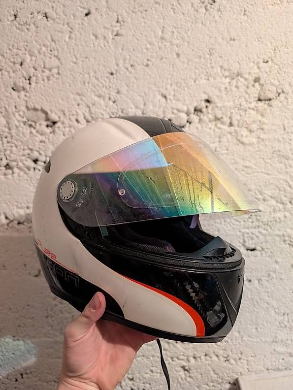 Caschi & visiere: Motorradhelm Integral  Weiss/Schwarz/Orange – Usato da Bern venduto da Minimalistiker 1
