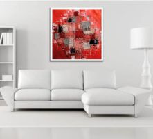 Großes rotes abstraktes Bild XL, Grande peinture abstraite r