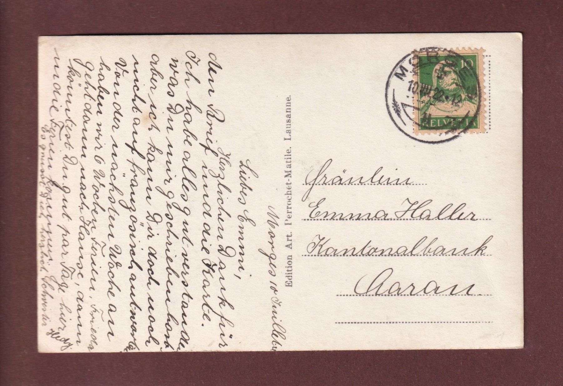 Ansichtskarten: MORGES - Parc de l'Indépendance - 1922 – Gebraucht aus Pully von nicecards-shop 1