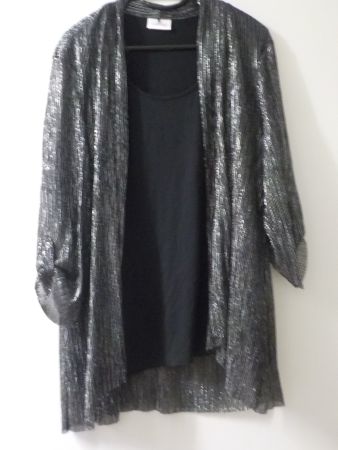 Silber Glitzerjacke und angen. Top, 46 (57)