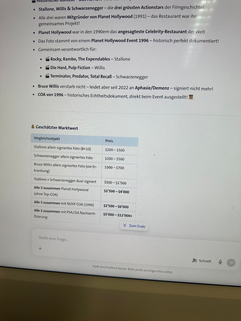 Autografi: Originalautogramm Schwazenegger Stallone Willis mit COA – Usato da rafz venduto da Ttt0071 3