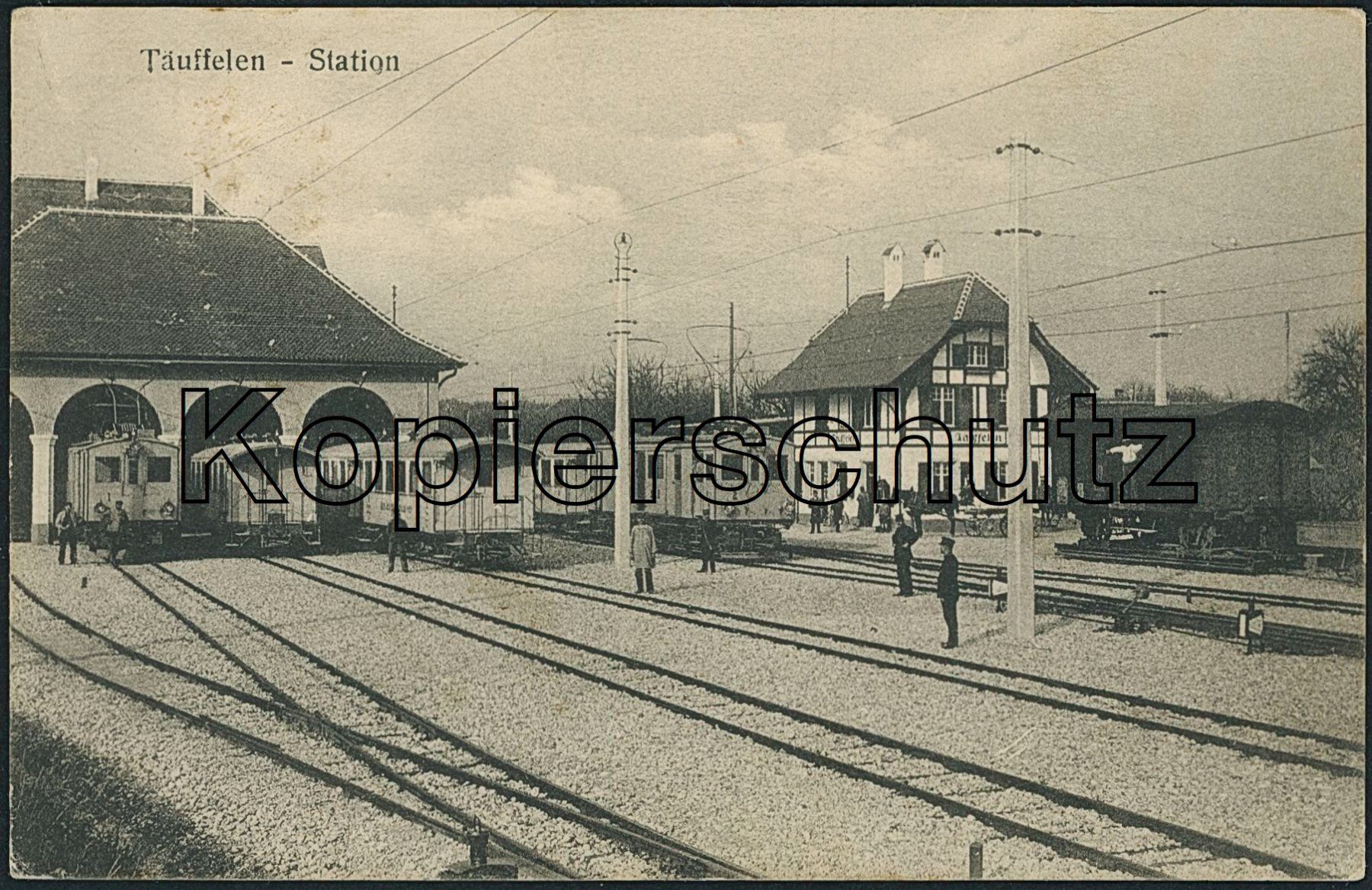 Cartoline postali: BE Täuffelen - Bahnhof - Bahn BTI – Usato da Schindellegi venduto da leecollect