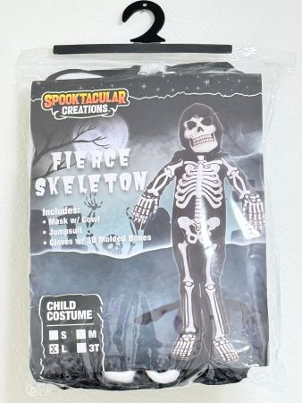 Skelettkostüm mit Maske und Handschuhen