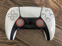 PS5 Controller Grips / Noppen (Weiss/Rot)