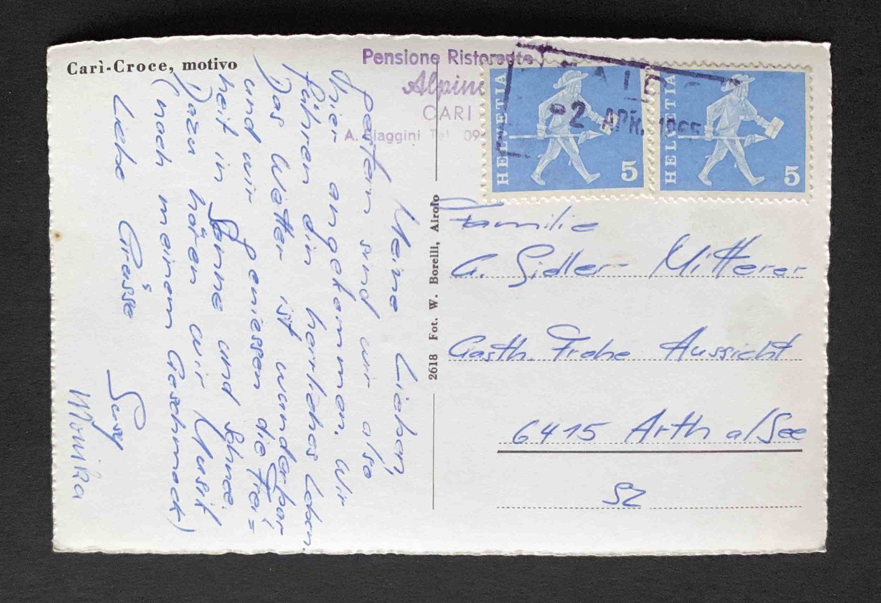 Cartoline postali: AK Cari Croce motivo – Usato da Goldau venduto da artelier1 1