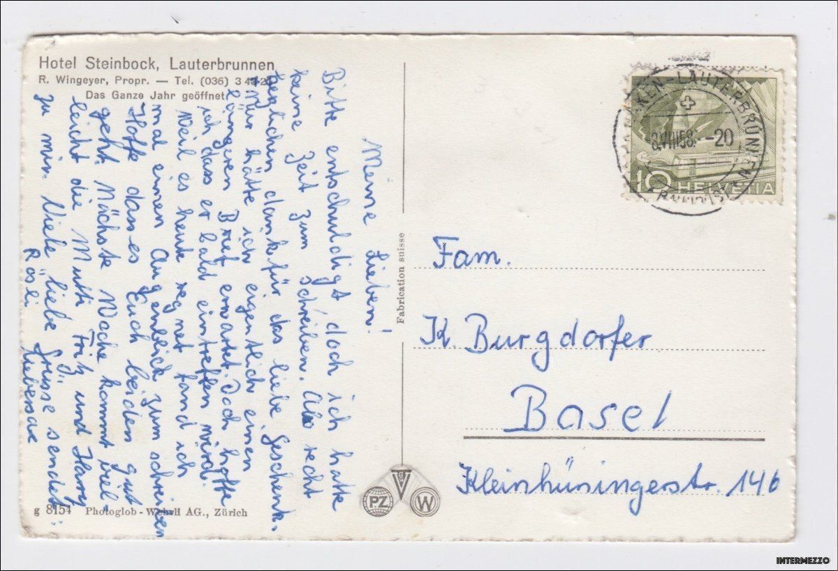 Cartoline postali: Lauterbrunnen / Hotel Steinbock Oldtimer – Usato da Basel venduto da intermezzo12 1