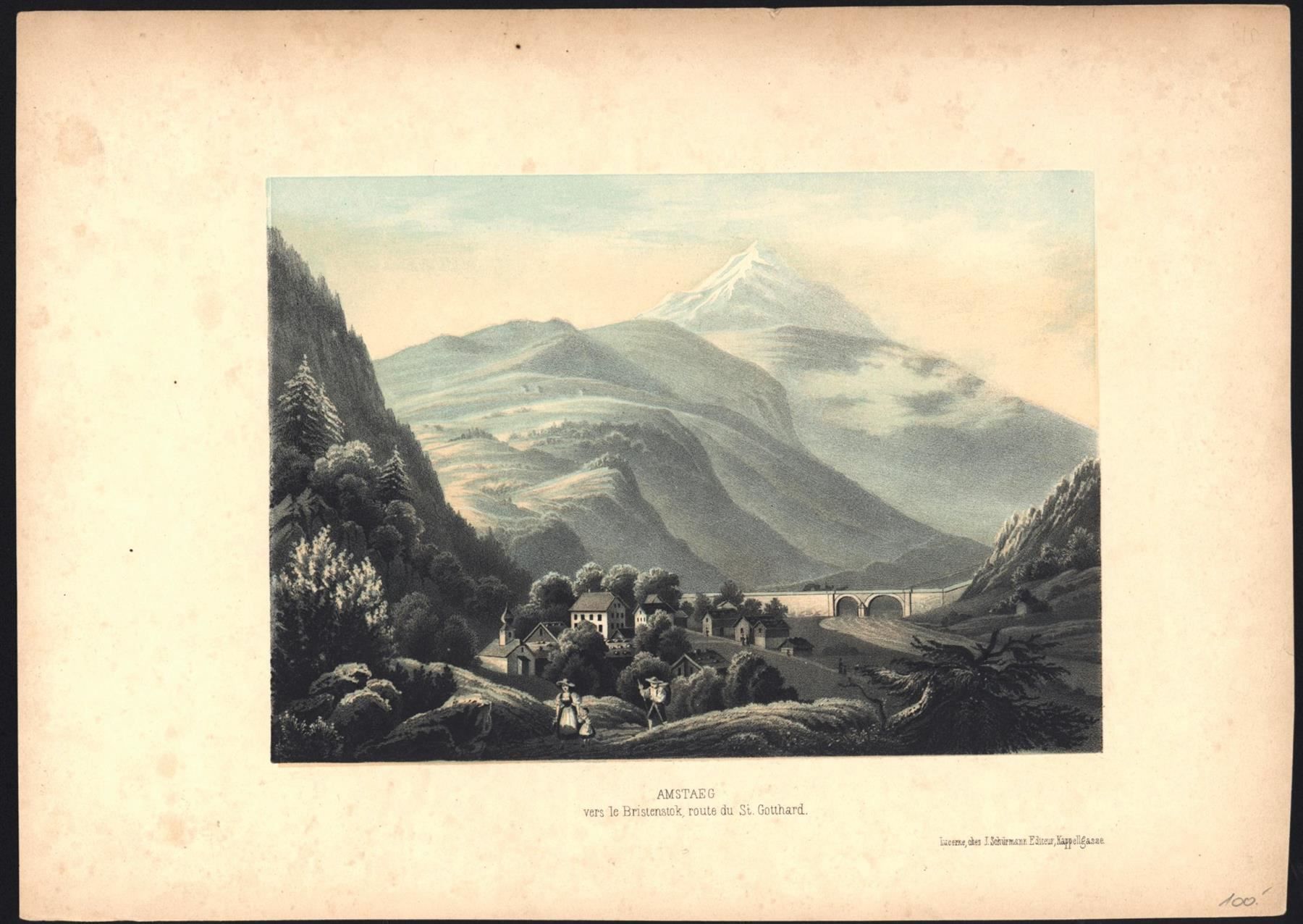 Incisioni: Amsteg Tonlithographie bei Schürmann – Usato da Rafz venduto da Helvet32
