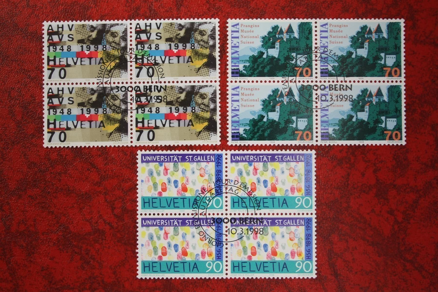Tous les timbres: 1998: 940-942 4er-Block ET. mit Gummi – Neuf (Voir description) à Deitingen par Lglobi