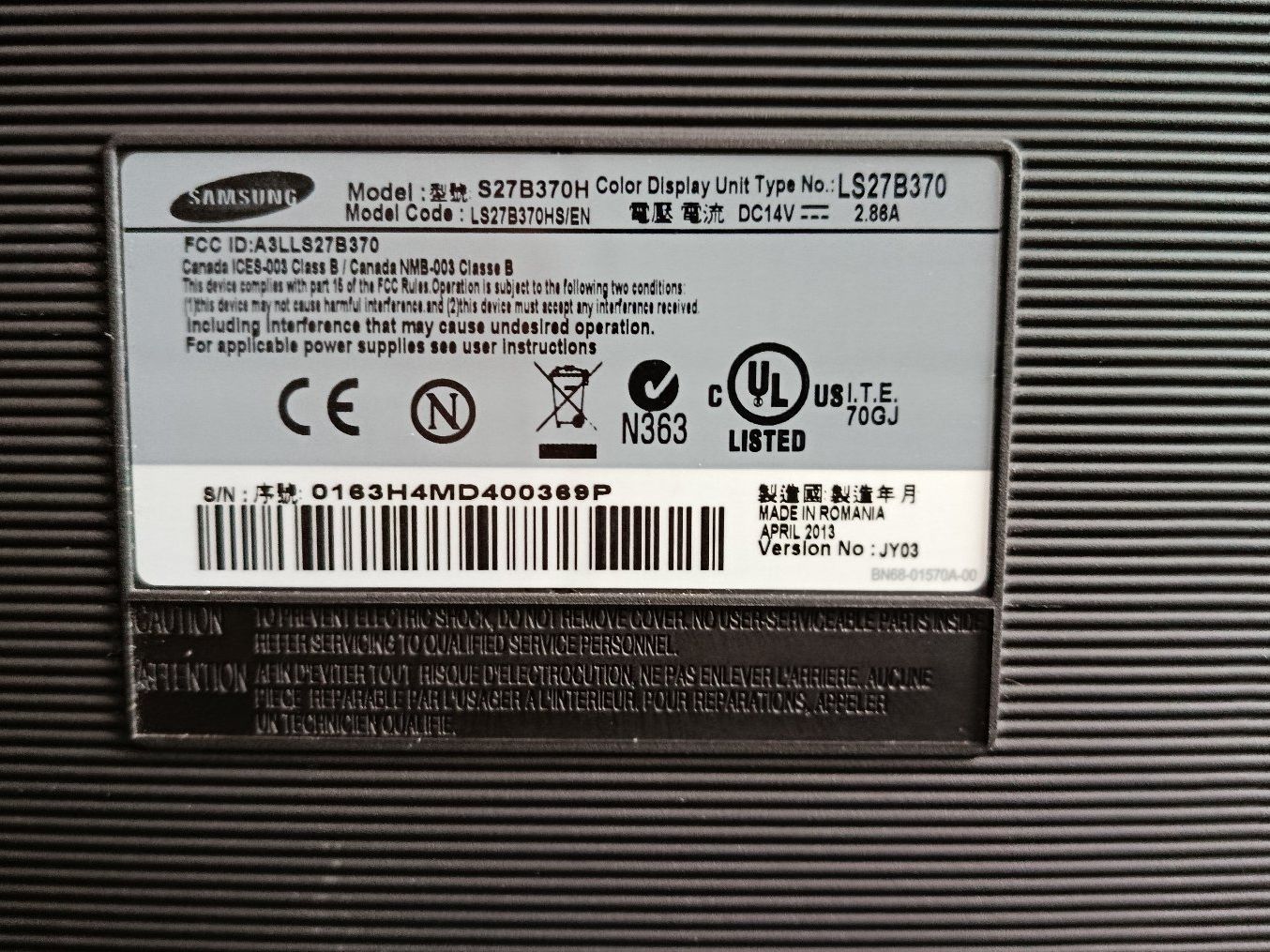Samsung Monitor: 27" Samsung SyncMaster S27B370 – Usato da Muhen venduto da phoenix1 2