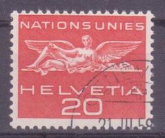 UNO: SBK-Nr. 24 (Geflügelte Gestalt, 1955) gestempelt