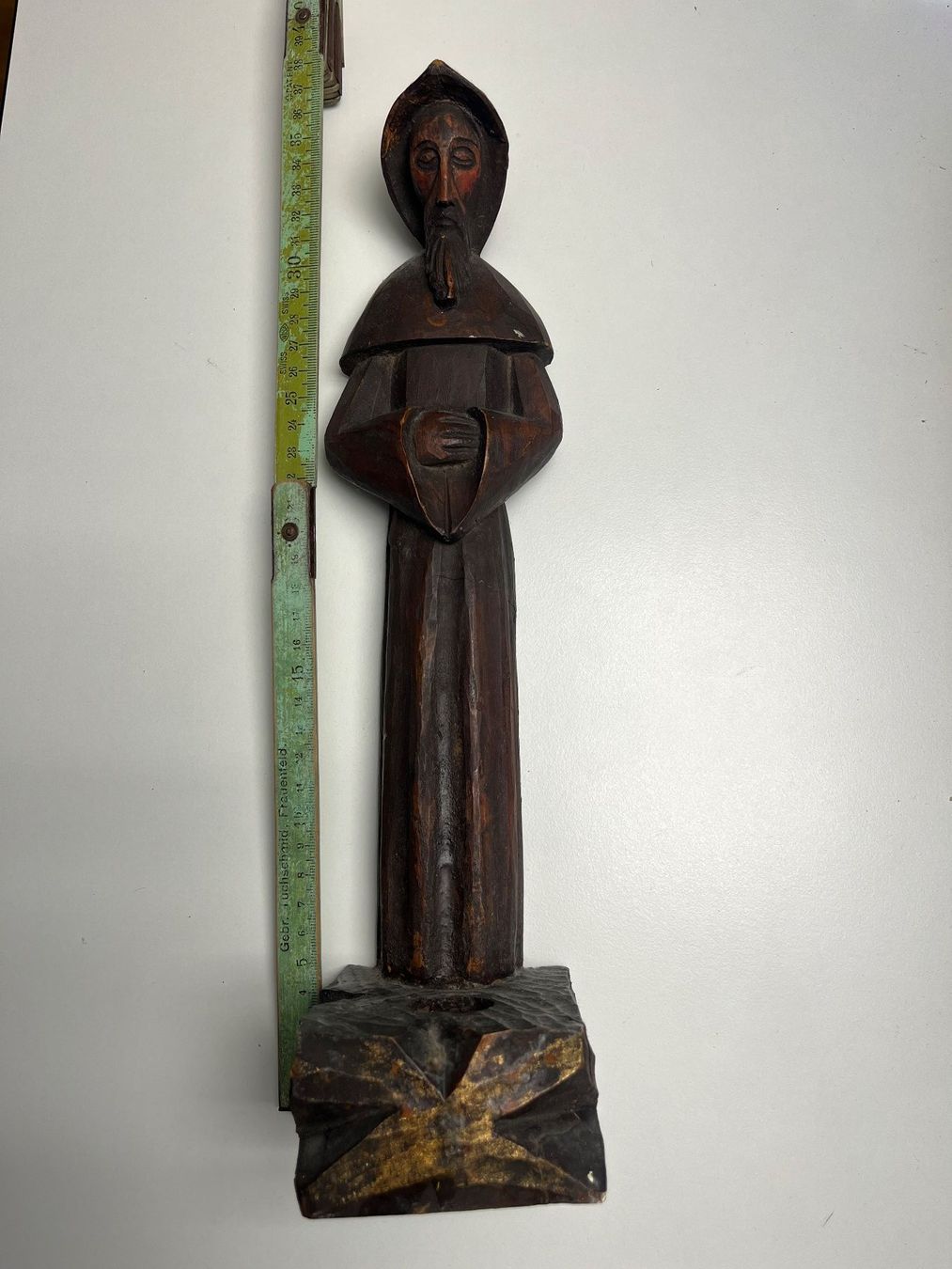 Statuette: Holzfigur Mönch, geschnitzt, antik, Wandbild – Usato da Sirnach venduto da oli_82kd