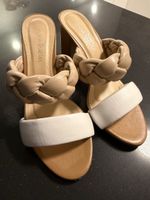 Anna Vargas Sandalen 36 beige weiss Blockabsatz neuwertig