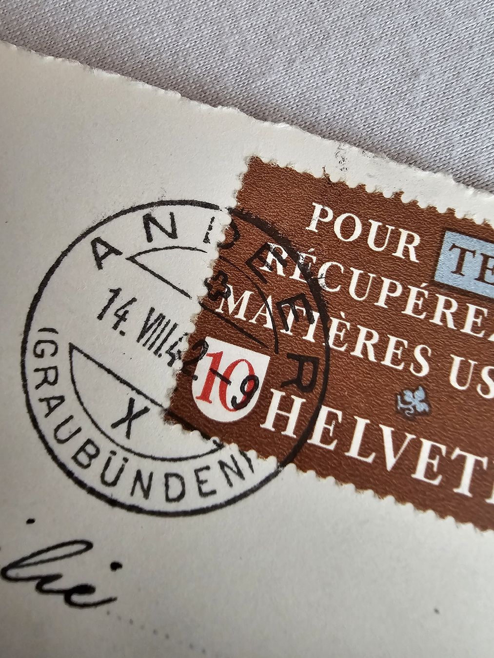 Ansichtskarten: Ansichtskarte Andeer Graubünden 1942 – Gebraucht aus Bütschwil von Taranabo 2