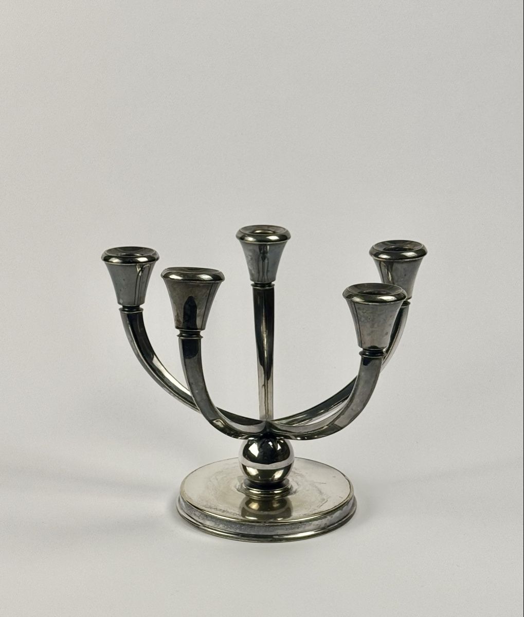 Kerzenständer: Sandrik, a. s. FIVE-ARMED ART DECO CANDELABRUM  1930`s Table – Gebraucht aus Genève von Atelier.Curio