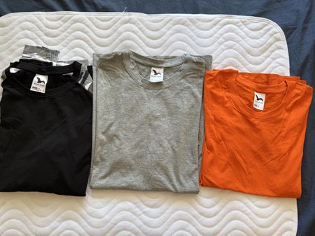 Neu 3 T-Shirts Malfini Set schwarz grau orange Grösse L neu