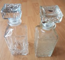2 GLSAFLASCHEN MIT DECKEL (VERZIERUNGEN)