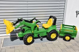 Kinder Traktor John Deere mit Anhänger