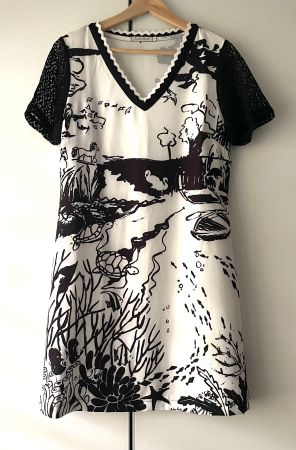 Kleid Sommerkleid weiss schwarz Gr. 38/40