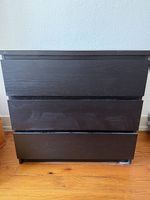 Commode 3 tiroirs IKEA MALM (Brun-noir)