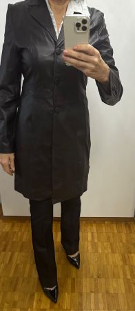 Damen Ledermantel Echtleder Braun,