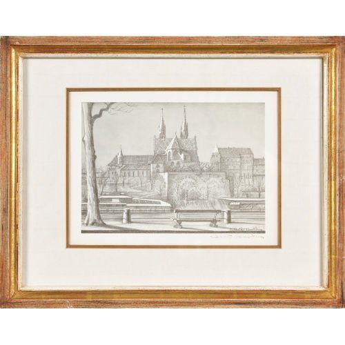 Grafica & Litografie: STOECKLIN NIKLAUS "Basler Münster" handsignierte Lithografie – Usato da Siebnen venduto da Kareno