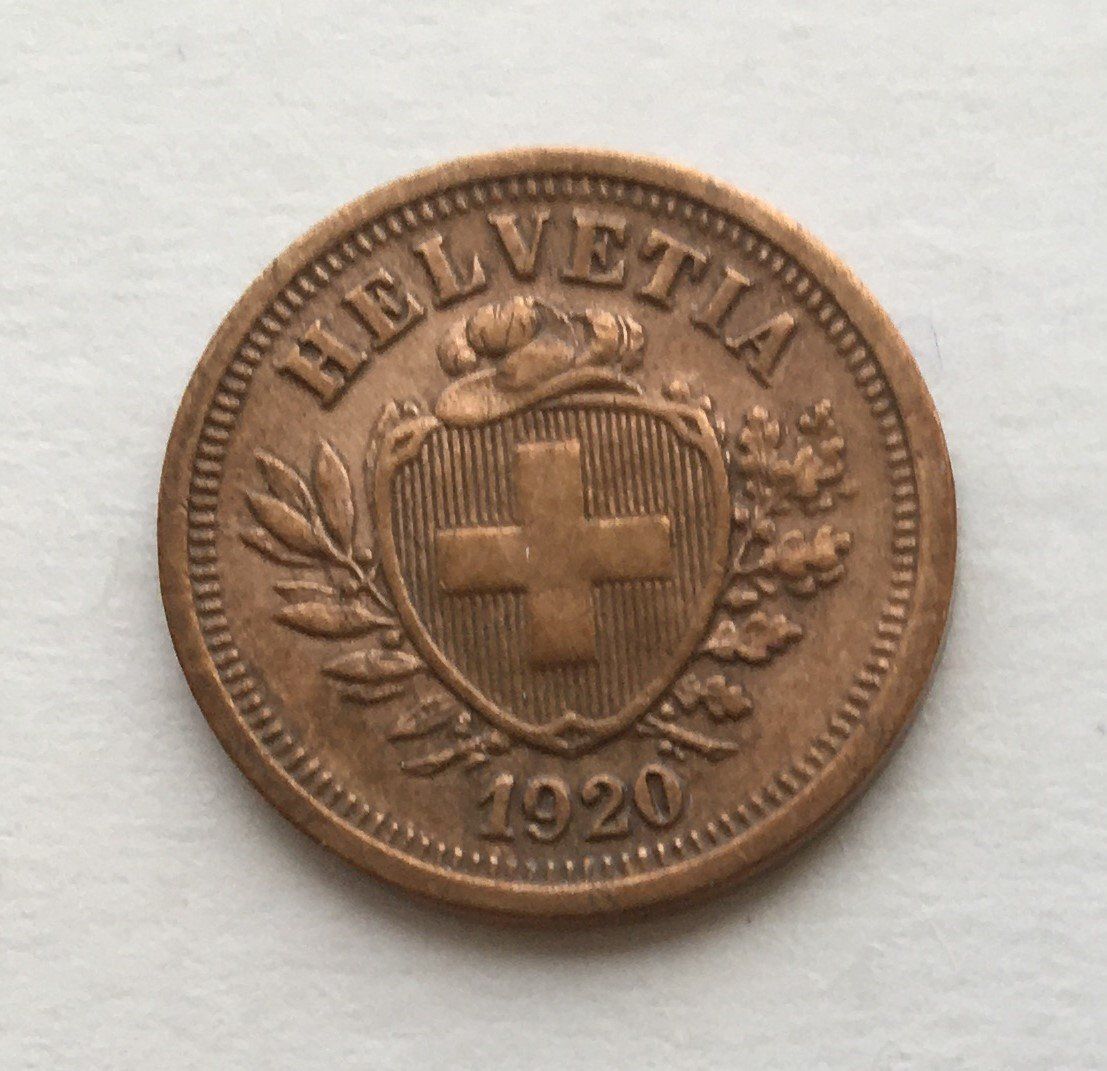 Tutti le monete: 1920 1 Rappen -unz – Usato da Kirchberg SG venduto da Helveticus00