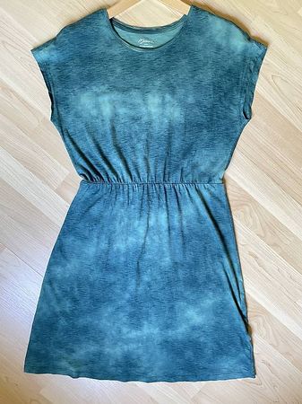 Midikleid Maas Natur Biobaumwolle Türkis Batik 36-38