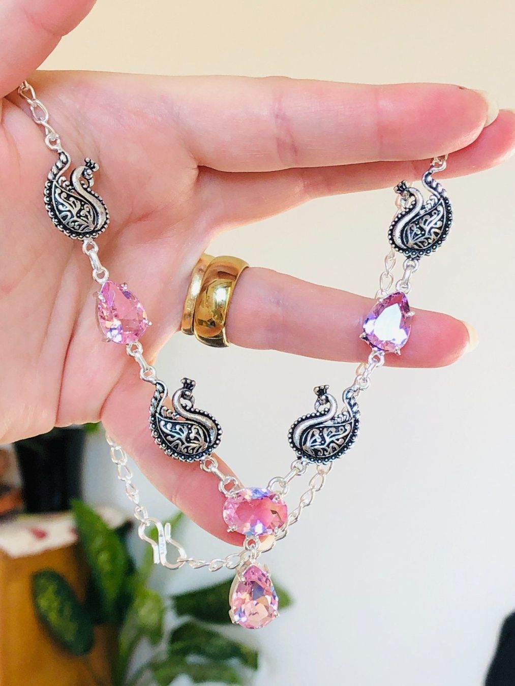 Catenine: Pink Kunzite Ethnic Handmade necklace – Nuovo e nell'imballaggio originale da Genève venduto da AGBERG 1