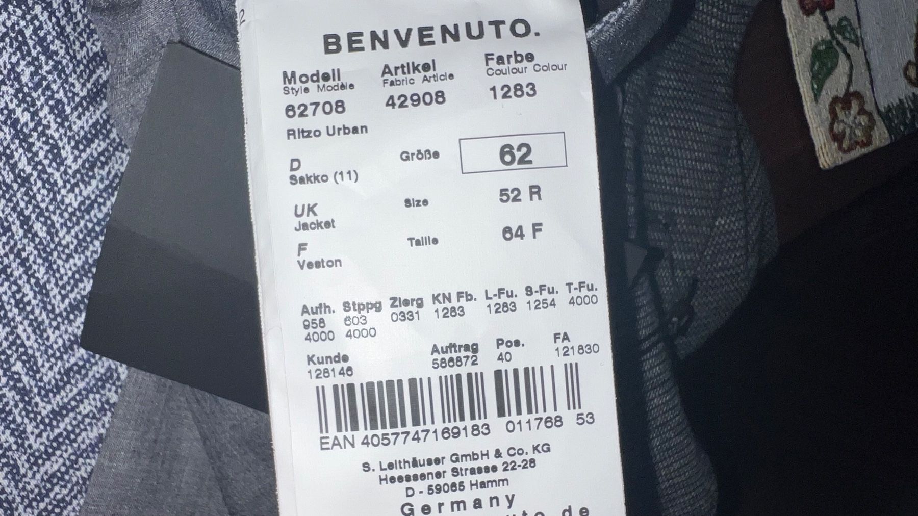 Giacche: Sakko Jacke BENVENUTO 62 neu – Nuovo (secondo la descrizione) da Dornach venduto da samuti 7