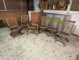 Gartenstühle Teak Holz 6 Stk. guter Zustand