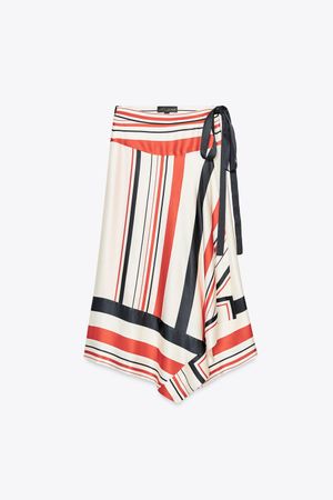 Asymetric Zara Striped Wrap Skirt, Size M - Great condition!