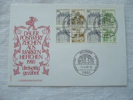 BRD 1980 1 FDC Wertz. aus Markenheften, Stempel Inzlingen