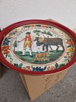Vintage Servtablett / Appenzeller Tradition rot, Metall.45cm