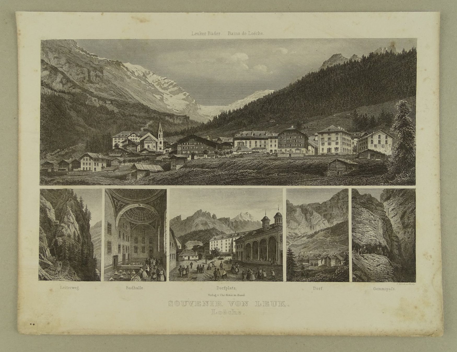 Incisioni: LEUK, STAHLSTICH UM 1870 – Usato da Grüningen venduto da Kartensammler 1