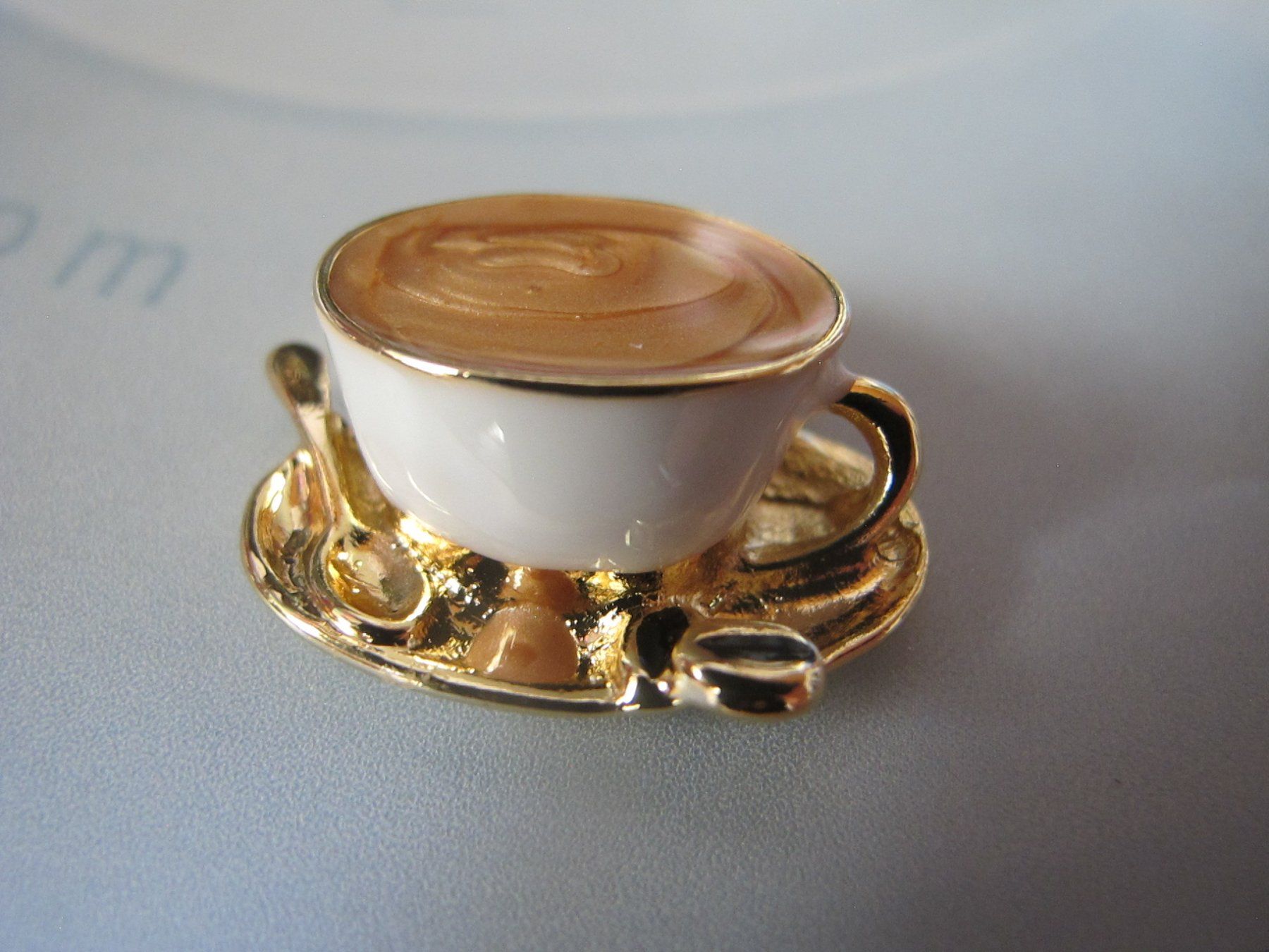 Spille & Fermagli: Goldige Kaffee Tasse Brosche,neu, ein Hingucker! – Nuovo (secondo la descrizione) da Löhningen venduto da Chimae67 4