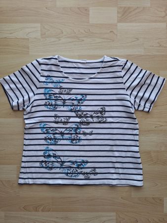 Damen T-Shirt mit Schmetterlingen, Gr. 38