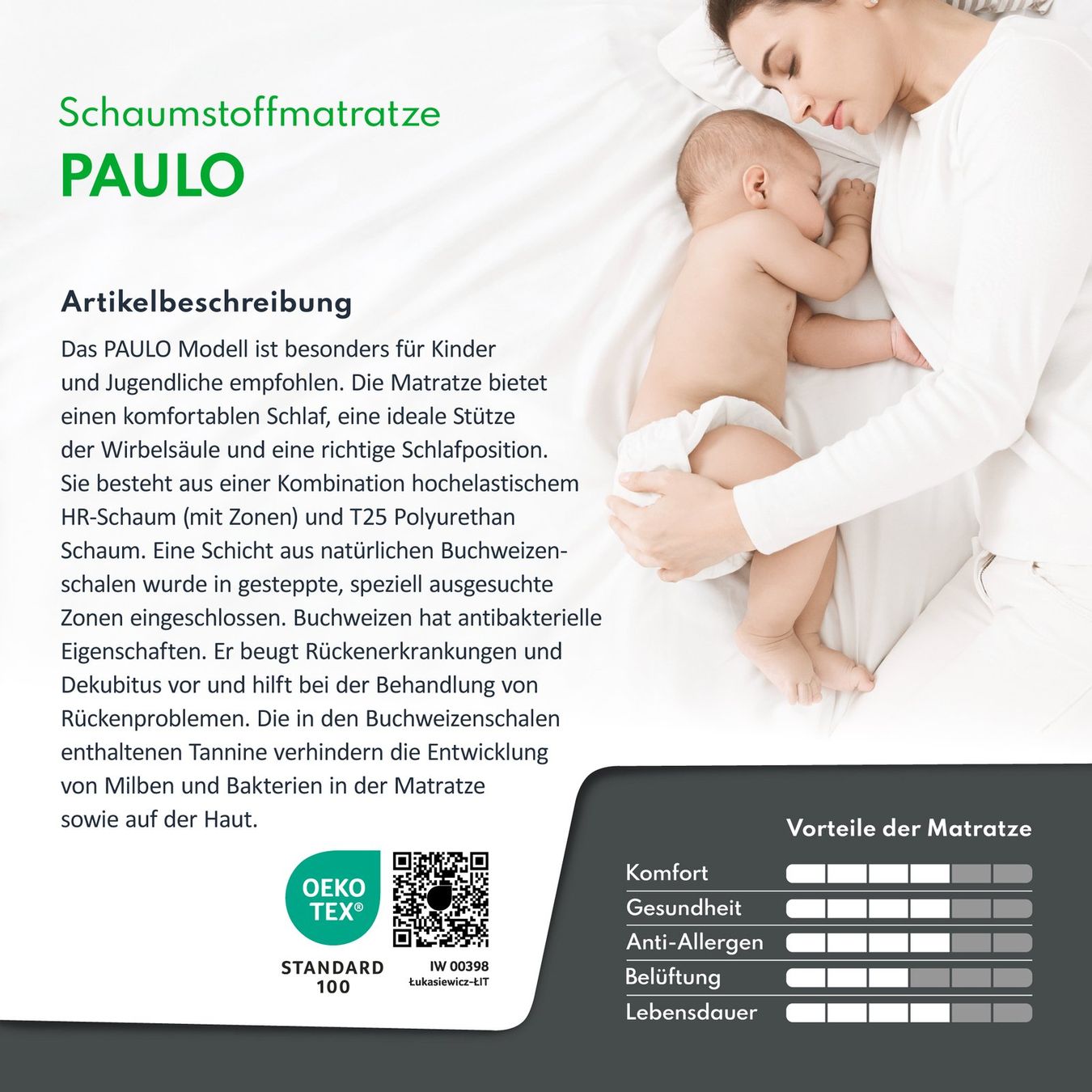 Materassi: FDM PAULO Kindermatratze 80x180 H3 – Nuovo e nell'imballaggio originale da Bottighofen venduto da zaap 4