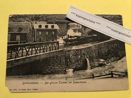 Gotthardbahn, Tunnel Göschenen, AK alt, 29.3.1906 Bellinzona