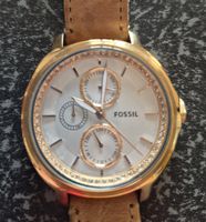 Fossil Uhr Damenuhr Goldfarben Lederband
