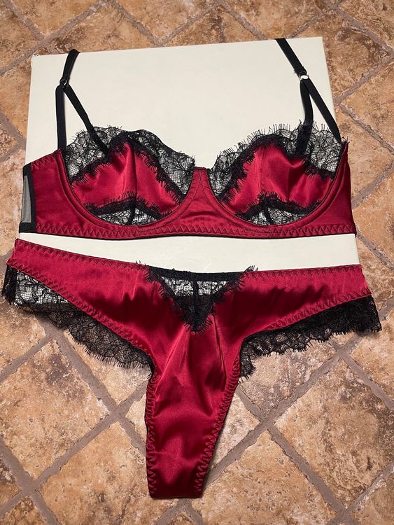 Panty Victoria's Secret Rosa, Satin E Pizzo, Con Fiocchi E Bling, Nuove Con Etichette