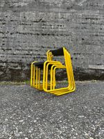 Vier Vintage Metall Stühle von Airon 80er Jahre