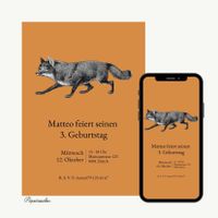 Personalisierte Karte eCard Kindergeburtstag Fuchs