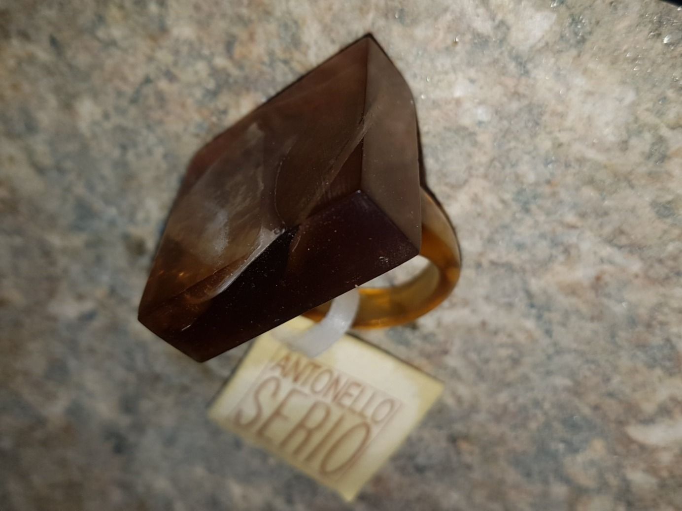 Anelli: Epoxid & Bienenwachs Ring mit Perlmutt, Bakelit Design, S-M – Nuovo (secondo la descrizione) da Münchenbuchsee venduto da babilibern 5