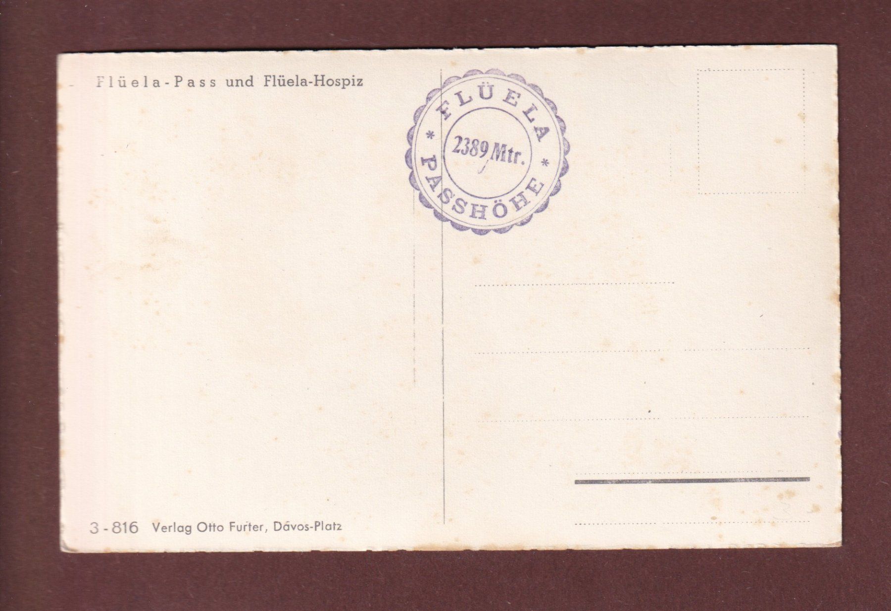 Cartoline postali: FLÜELA-PASS - Hospiz – Usato da Pully venduto da nicecards-shop 1