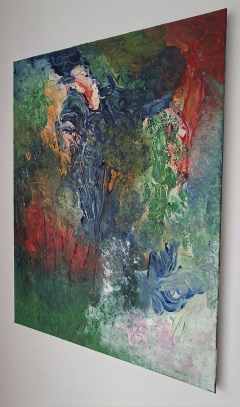Dipinti: Gemälde " Blütenchaos" handmade 50×70 – Nuovo (secondo la descrizione) da Riehen venduto da Steinbock1970 2